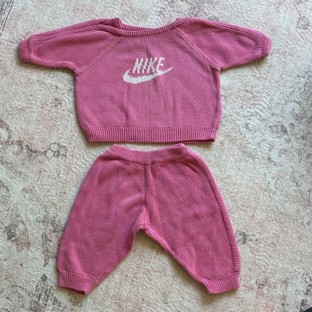 Vintage Rare Nike Pink Baby Knit Set